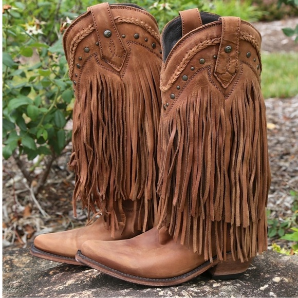 Liberty Black Vegas Fringe Cowboy Boots Brown Western Rodeo Yellowstone Womens - Picture 11 of 12